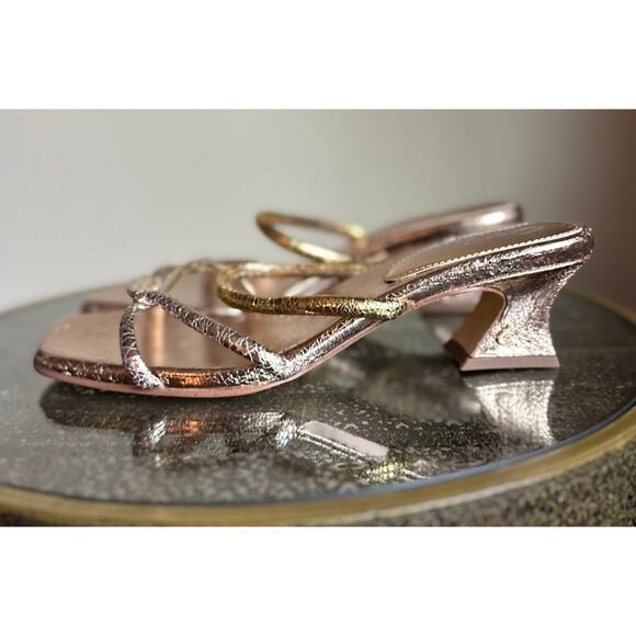 NWT CIRCUS NY by SAM EDELMAN Faye Metallic Twist Strappy Slide Sandals Size 9 - Picture 3 of 7